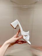 lv capri mule 45mm white calfskin