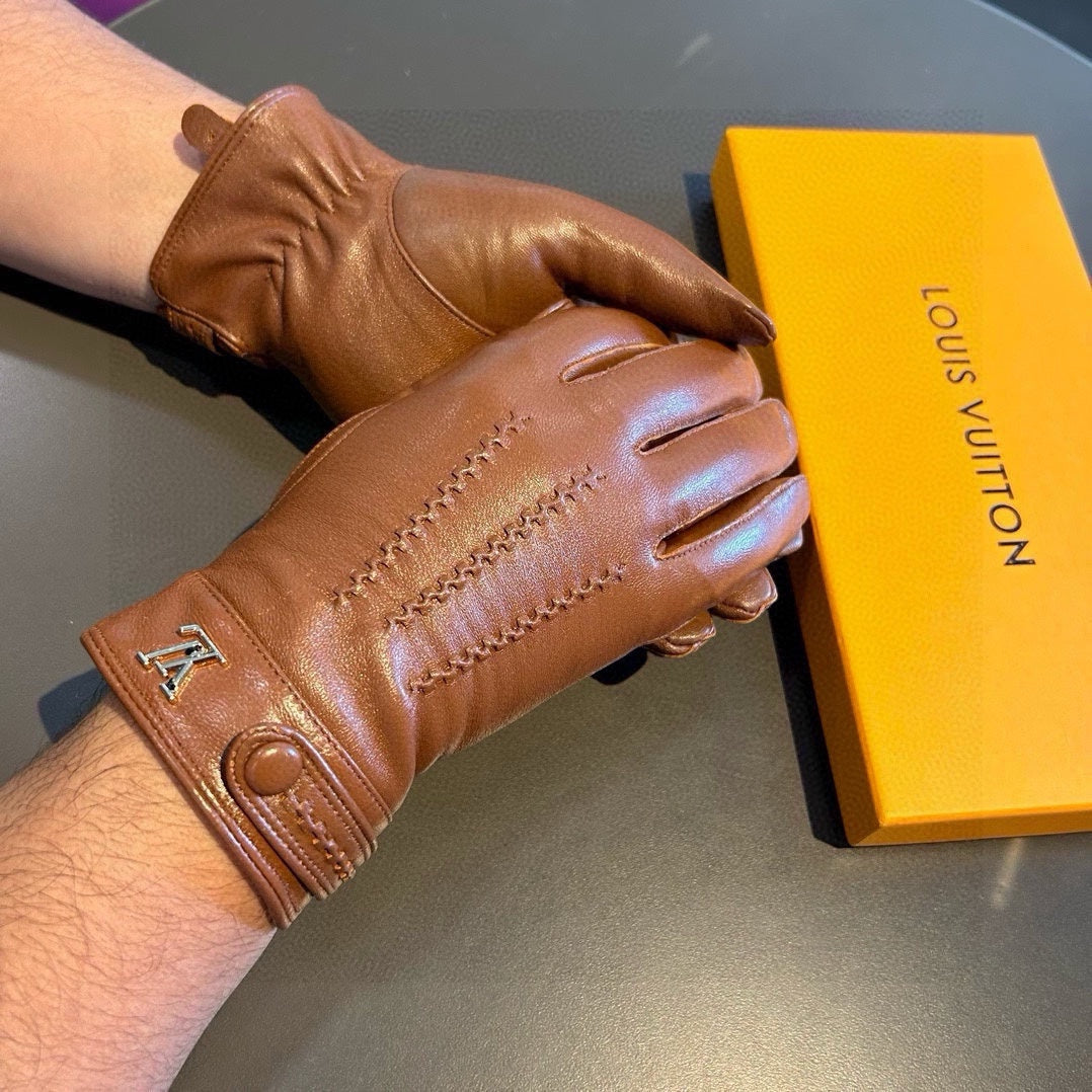 GLOVES IN BRONZE BROWN LAMBSKIN 456343