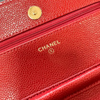 CC WOC Classic Fortune Bag 19cm Red Caviar Leather