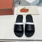 LP SLIPPER PATHON BLACK CALFSKIN