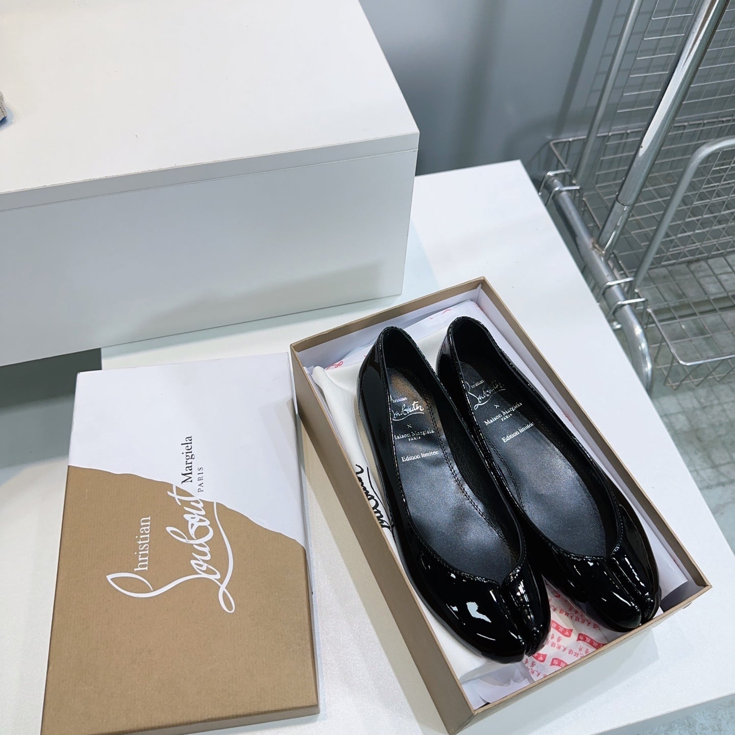 CL x Maison Margiela Ballerina Flats Black Patent Leather 639689