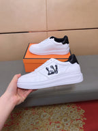LV TRAINER SHOES IN WHITE AND BLACK CALFSKIN