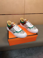 LV TRAINER WHITE CALFSKIN AND BEIGE BROWN DAMIER CANVAS