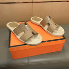 HM Men's Antigua Espadrille Light Brown Embossed Cowhide 704131
