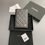 CC Passport Holder Black Caviar Sliver Steel 234691