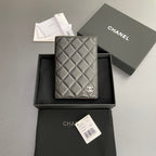 CC Passport Holder Black Sheepskin Sliver Steel 193339