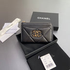 CC 19 Zipper Card Holder Black Sheepskin GHW 234760