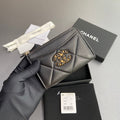 CC 19 Zipper Card Holder Black Sheepskin GHW 234760