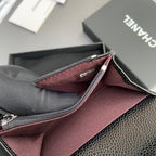 CC Zipper Flap Card Holder Black Caviar Sliver Steel 234671