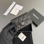 CC Zipper Flap Card Holder Black Caviar Sliver Steel 234671