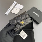 CC Zipper Flap Card Holder Black Sheepskin 234677