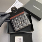 CC 82288 Classic Flap Wallet Black Sheepskin Polished Silver 229878