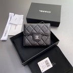 CC 82288 Classic Flap Wallet Black Caviar Polished Silver 229880