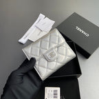 CC 82288 Classic Flap Wallet Sliver Sheepskin Polished Silver 229886