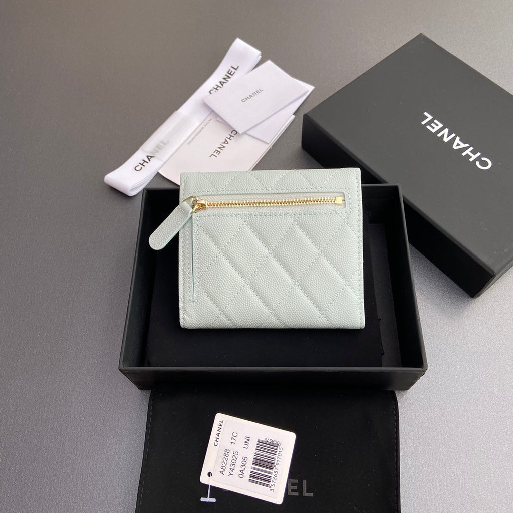 CC 82288 Classic Flap Wallet Light Blue Caviar GHW 229892