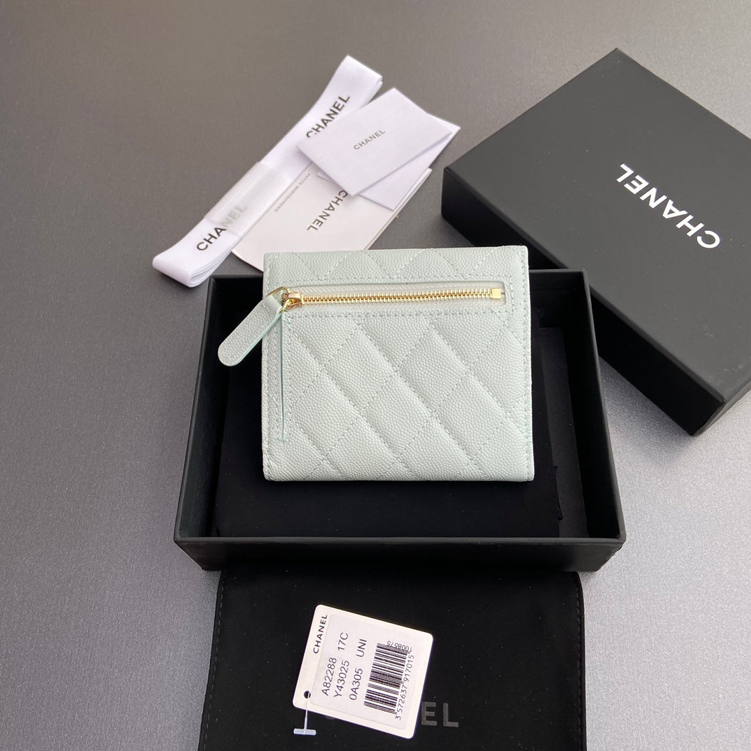 CC 82288 Classic Flap Wallet Light Blue Caviar GHW 229892