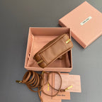 Miu 11 Cognac Beau Leather Micro Bag 240363