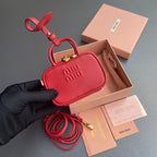 Miu 11 Red Beau Leather Micro Bag 240367