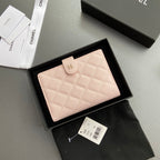 CC 96066 Compact Wallet Light Pink Caviar Sliver Steel 234619