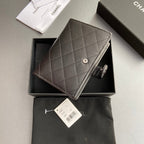 CC 96066 Compact Wallet Black Leather Sliver Steel 234621