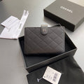 CC 96066 Compact Wallet Black Leather Sliver Steel 234621