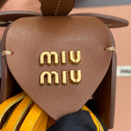 Leather Bag Charm Brown Orange 240346