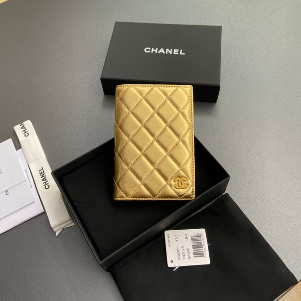 CC Passport Holder Gold Sheepskin 234703