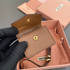 MICRO BAG 7 IN TAWNY BROWN SMOOTH LAMBSKIN YELLOW STRAP
