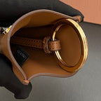 Leather Bag Charm With Key Brown Calfskin 240333