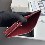 TRIOMPHE 622 Compact Wallet Burgundy Leather