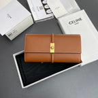 TRIOMPHE Large Wallet 16 Tan Satinated Cowhide