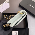 CC Mini Crossbody Bags 20cm Light Blue Caviar GHW 234830