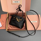 Miu 12.5 Aventure Nappa Leather Bag Black 240397