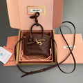 AVENTURE BAG 13 IN CRATER BROWN SHINY CALFSKIN