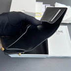 TRIOMPHE Fine Strap Wallet Nino Black Grain Cowhide GHW