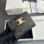 TRIOMPHE Fine Strap Wallet Nino Tan Cowhide & Canvas GHW