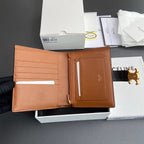 TRIOMPHE Medium Victoire Wallet Tan Cowhide&Canvas GHW