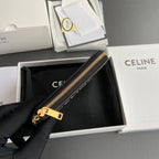 TRIOMPHE Coin Purse Cuir Black Calfskin