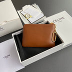 TRIOMPHE Coin Purse Cuir Tan Calfskin