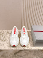 PRA 25s America's Cup Sneakers White Red Mesh & Cowhide 449690