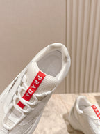 PRA 25s America's Cup Sneakers White Red Mesh & Cowhide 449690