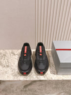 PRA 25s America's Cup Sneakers Black Red Mesh & Cowhide 449691