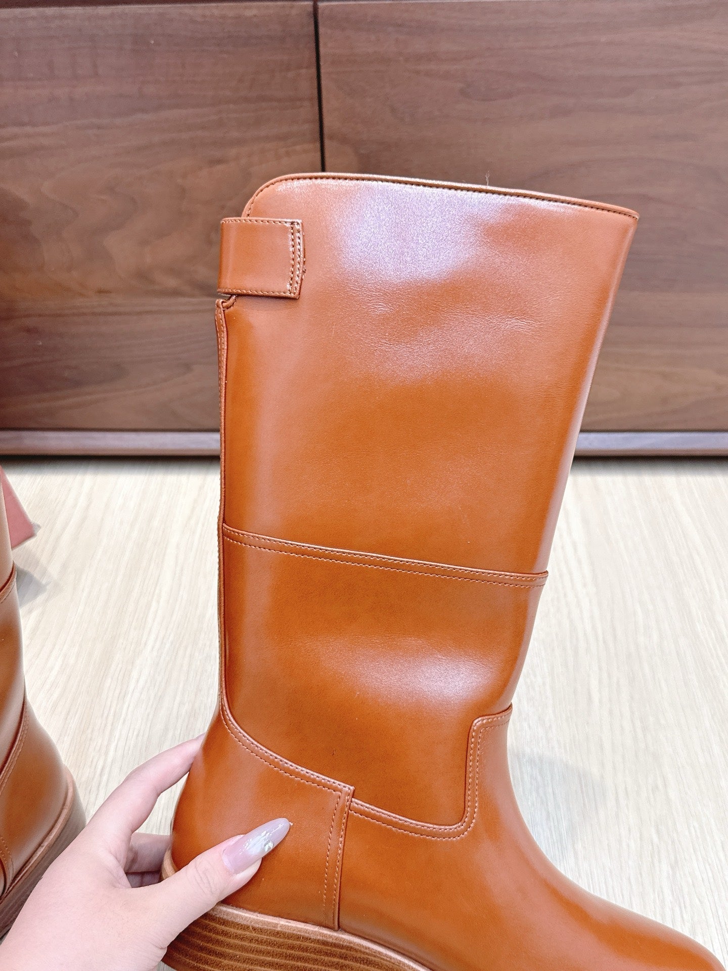 LP Lupo Mid-Calf Boot 20mm Brown Cowhide Sheepskin 447742
