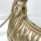 miuwander hobo 23 gold matelasse leather