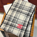 CC Scarf 185 CM White With Black Stripes Cashmere  422920