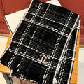 CC Scarf 185 CM Black With White Stripes Cashmere  422921
