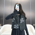 CC Scarf 185 CM In Black Mix Charcoal Blue Cashmere Wool 410150