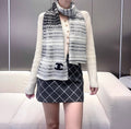 CC Scarf 180 CM In White Black Wool 422665