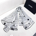CC Square Scarf 140 CM In White Silk 424550