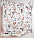 HM Reversible Shawl Scarf 135CM White Deep Red Cashmere Silk 969421